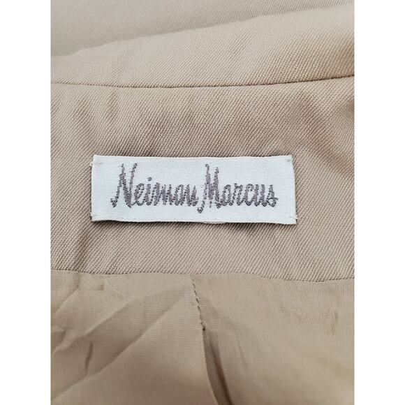 Vtg 80's DAVID HAYES Neiman Marcus 100% Wool Tan Blazer Jacket Sz 12 - Picture 7 of 7